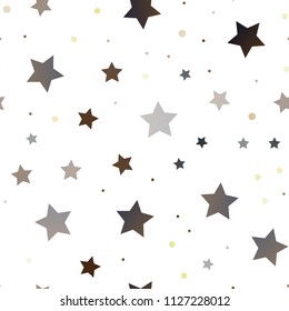 Dark Yellow, Orange vector seamless texture with beautiful stars. Modern geometrical abstract illustration with stars. Smart design for your business advert.