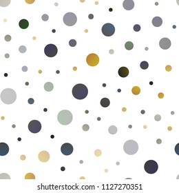 Dark Yellow, Orange vector seamless pattern with spheres. Blurred decorative design in abstract style with bubbles. Beautiful design for your business natural advert.