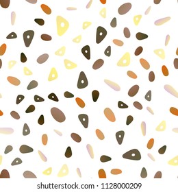 Dark Yellow, Orange vector seamless layout with circles, lines. Decorative design in abstract style with lines, dots. Pattern can be used for websites.