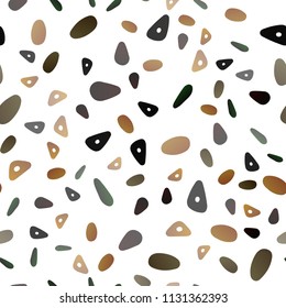 Dark Yellow, Orange vector seamless cover in polygonal style with circles. Glitter abstract illustration with spheres, triangular lines. Pattern for busines ad, booklets, leaflets