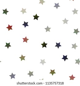 Dark Yellow, Orange vector seamless pattern with christmas stars. Decorative shining illustration with stars on abstract template. The template can be used as a background.