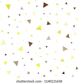 Dark Yellow, Orange vector seamless cover in polygonal style. Modern abstract illustration with colorful triangles. Smart design for your business advert.