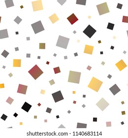 Dark Yellow, Orange vector seamless pattern in square style. Rectangles on abstract background with colorful gradient. Pattern can be used for websites.