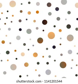 Dark Yellow, Orange vector seamless background with bubbles. Modern abstract illustration with colorful water drops. New design for ad, poster, banner of your website.