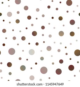 Dark Yellow, Orange vector seamless background with dots. Beautiful colored illustration with blurred circles in nature style. Pattern can be used as texture of water, rain drops.