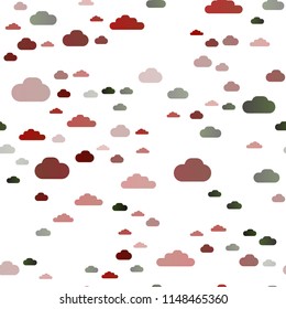 Dark Yellow, Orange vector seamless template with sky, clouds. Colorful illustration consisted of abstract clouds. Trendy design for wallpaper, fabric makers.