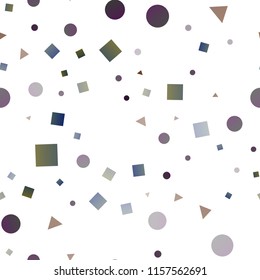 Dark Yellow, Orange vector seamless background with triangles, circles, cubes. Illustration with colorful circles, triangles, rectangles. Pattern for trendy fabric, wallpapers.