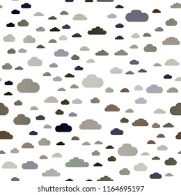 Dark Yellow, Orange vector seamless cover with clouds. Colorful illustration consisted of abstract clouds. Trendy design for wallpaper, fabric makers.