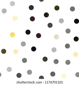 Dark Yellow, Orange vector seamless pattern with spheres. Beautiful colored illustration with blurred circles in nature style. The pattern can be used for ads, leaflets of liquid.