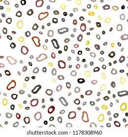 Dark Yellow, Orange vector seamless layout with circle spots. Colorful illustration with blurred circles in nature style. Design for textile, fabric, wallpapers.