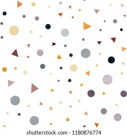 Dark Yellow, Orange vector seamless backdrop with lines, circles. Decorative design in abstract style with lines, dots. Design for textile, fabric, wallpapers.