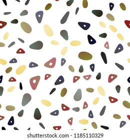 Dark Yellow, Orange vector seamless texture in triangular style with circles. Illustration with set of colorful circles, triangles. Pattern for commercials.