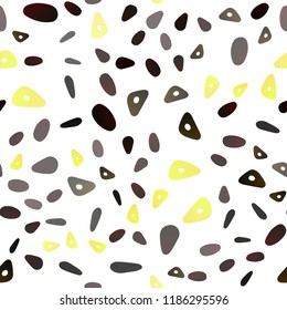 Dark Yellow, Orange vector seamless background with triangles, circles. Decorative design in abstract style with lines, dots. Best design for your ad, poster, banner.