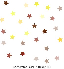 Dark Yellow, Orange vector seamless cover with small and big stars. Stars on blurred abstract background with gradient. Smart design for your business advert.