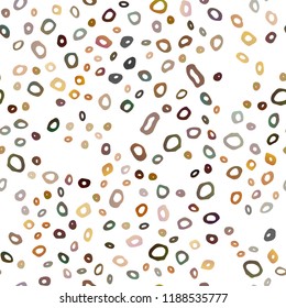 Dark Yellow, Orange vector seamless layout with circle spots. Blurred bubbles on abstract backdrop with colorful gradient. Pattern for design of window blinds, curtains.