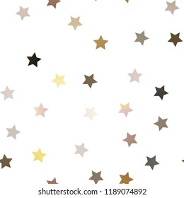 Dark Yellow, Orange vector seamless cover with small and big stars. Modern geometrical abstract illustration with stars. The template can be used as a background.