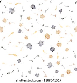Dark Yellow, Orange vector seamless sketch cover. Decorative design in Indian style with leaves. Brand new style for your business design.