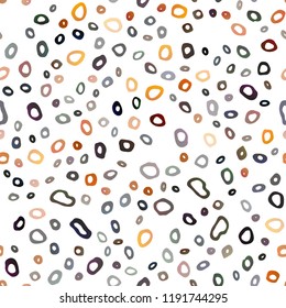 Dark Yellow, Orange vector seamless cover with circles. Modern abstract illustration with colorful water drops. Template for business cards, websites.
