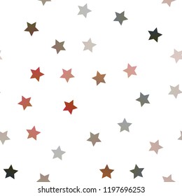 Dark Yellow, Orange vector seamless texture with beautiful stars. Blurred decorative design in simple style with stars. The pattern can be used for websites.