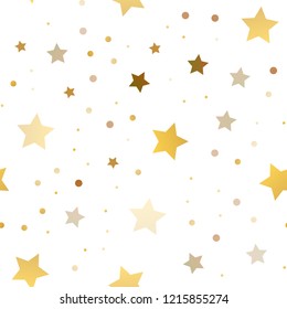 Dark Yellow, Orange vector seamless template with sky stars. Modern geometrical abstract illustration with stars. The pattern can be used for new year ad, booklets.