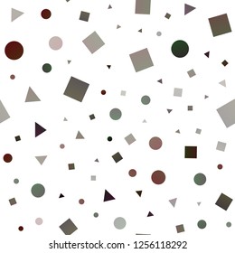 Dark Yellow, Orange vector seamless layout with circles, lines, rectangles. Abstract gradient illustration with circles, triangles, cubes. Design for textile, fabric, wallpapers.