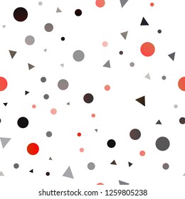 Dark Yellow, Orange vector seamless texture in triangular style with circles. Illustration with set of colorful circles, triangles. Pattern for design of fabric, wallpapers.