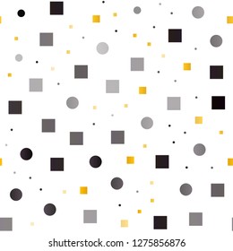 Dark Yellow, Orange vector seamless cover with circles, cubes. Illustration with set of shining colorful abstract circles, cubes. Trendy design for wallpaper, fabric makers.