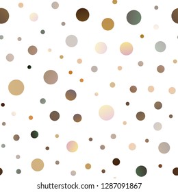 Dark Yellow, Orange vector seamless layout with circle shapes. Modern abstract illustration with colorful water drops. Beautiful design for your business natural advert.