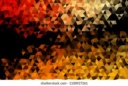 Dark Yellow, Orange vector shining triangular pattern. Shining colored illustration in a Brand new style. The elegant pattern can be used as part of a brand book.