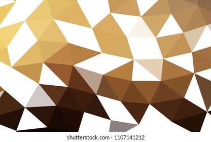 Dark Yellow, Orange vector shining hexagonal shining triangular. A vague abstract illustration with gradient. Brand new style for your business design.