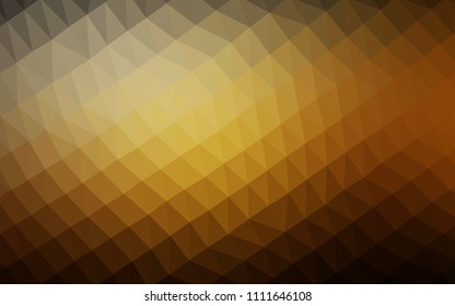 Dark Yellow, Orange vector shining hexagonal background. Geometric illustration in Origami style with gradient.  A completely new template for your business design.