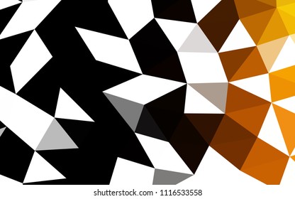 Dark Yellow, Orange vector shining hexagonal shining triangular. Brand new colored illustration in blurry style with gradient. The polygonal design can be used for your web site.
