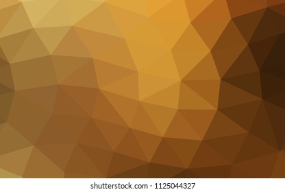 Dark Yellow, Orange vector shining hexagonal shining triangular. Modern geometrical abstract illustration with gradient. The elegant pattern can be used as part of a brand book.