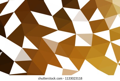 Dark Yellow, Orange vector shining hexagonal shining triangular. Colorful illustration in abstract style with gradient. The completely new template can be used for your brand book.