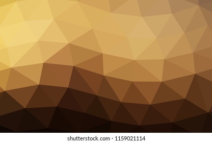 Dark Yellow, Orange vector shining hexagonal shining triangular. Creative geometric illustration in Origami style with gradient. A completely new design for your business.