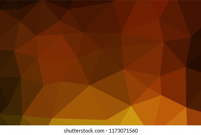 Dark Yellow, Orange vector shining hexagonal pattern. Geometric illustration in Origami style with gradient.  The completely new template can be used for your brand book.