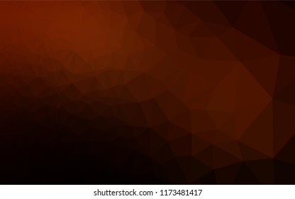 Dark Yellow, Orange vector shining hexagonal template. Shining illustration, which consist of triangles. The template can be used as a background for cell phones.