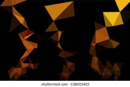 Dark Yellow, Orange vector shining hexagonal template. Creative geometric illustration in Origami style with gradient. A completely new design for your business.