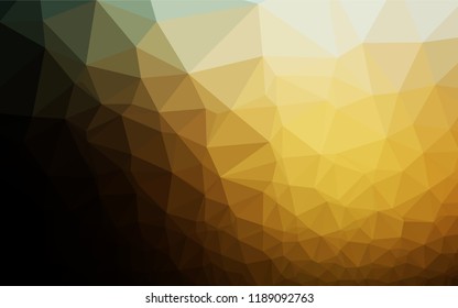 Dark Yellow, Orange vector shining hexagonal background. Creative geometric illustration in Origami style with gradient. A completely new template for your business design.