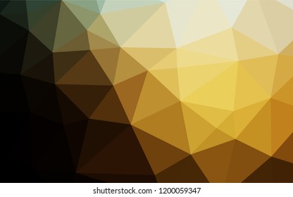Dark Yellow, Orange vector shining hexagonal pattern. Triangular geometric sample with gradient.  The textured pattern can be used for background.