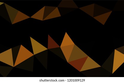 Dark Yellow, Orange vector shining hexagonal background. Shining illustration, which consist of triangles. The elegant pattern can be used as part of a brand book.