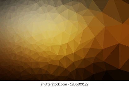 Dark Yellow, Orange vector shining hexagonal background. An elegant bright illustration with gradient. The textured pattern can be used for background.