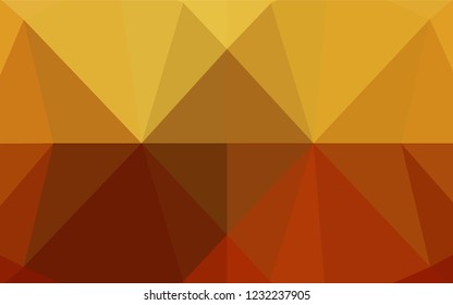 Dark Yellow, Orange vector shining hexagonal background. Shining colored illustration in a Brand new style. Triangular pattern for your business design.