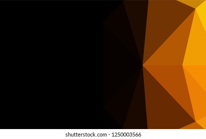 Dark Yellow, Orange vector shining hexagonal background. Geometric illustration in Origami style with gradient.  The template can be used as a background for cell phones.
