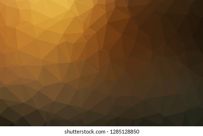Dark Yellow, Orange vector shining triangular template. Colorful abstract illustration with gradient. Polygonal design for your web site.