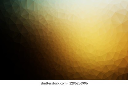 Dark Yellow, Orange vector shining triangular pattern. Colorful illustration in Origami style with gradient.  Completely new design for your business.