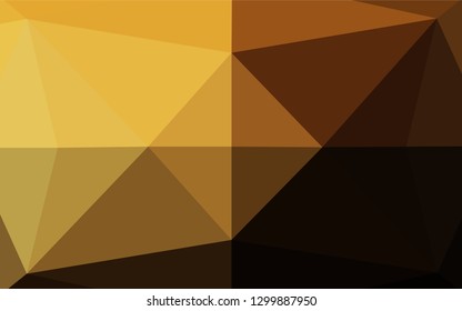 Dark Yellow, Orange vector shining hexagonal template. Geometric illustration in Origami style with gradient.  A new texture for your design.