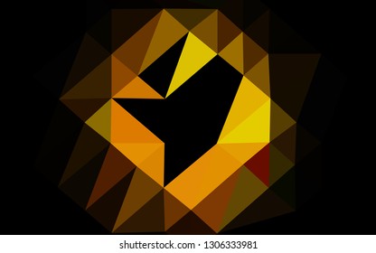 Dark Yellow, Orange vector shining triangular background. Shining colored illustration in a Brand new style. Triangular pattern for your business design.