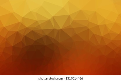 Dark Yellow, Orange vector shining triangular background. Colorful illustration in abstract style with gradient. Triangular pattern for your business design.