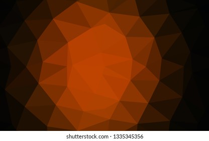 Dark Yellow, Orange vector shining triangular pattern. Geometric illustration in Origami style with gradient. Elegant pattern for a brand book.